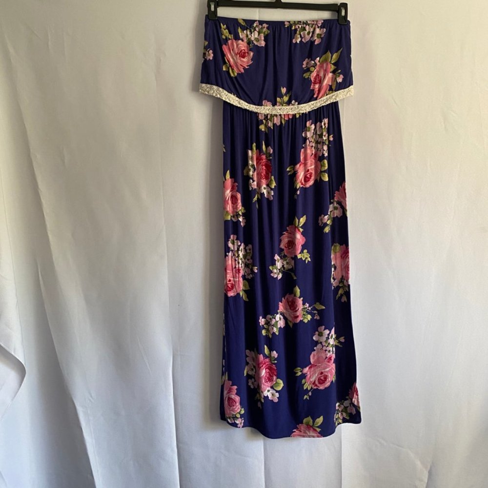 Cloud & Sky Strapless Maxi Dress